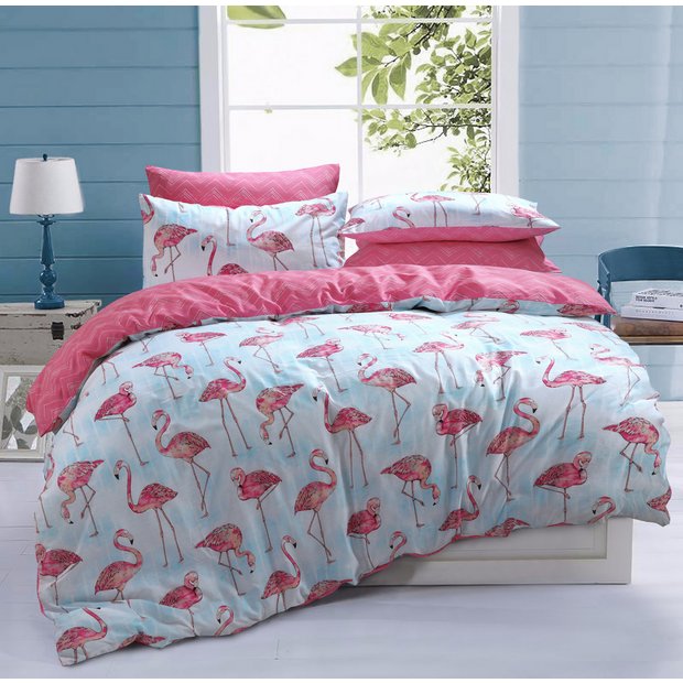 Buy Argos Home Flamingo Stripe Bedding Set Double Duvet