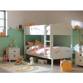 Habitat Mia Single Bunk Bed and 2 Kids Mattresses - White