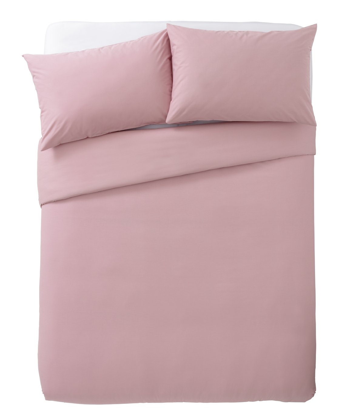 Habitat Cotton Rich 180 TC Plain Pink Bedding Set - Double