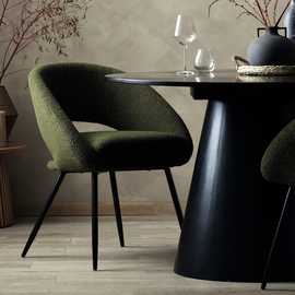 Habitat Hermione Pair of Boucle Chairs - Green