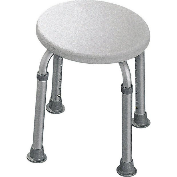 Buy Round Shower Stool Height Adjustable Shower chairs Argos