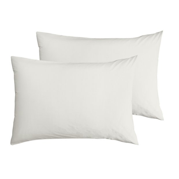 Buy Habitat Cotton Rich 180 TC Standard Pillowcase Pair Cream Pillowcases Argos