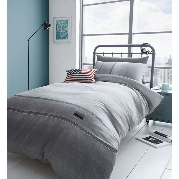 Buy Catherine Lansfield Denim Grey Bedding Set Single Argos