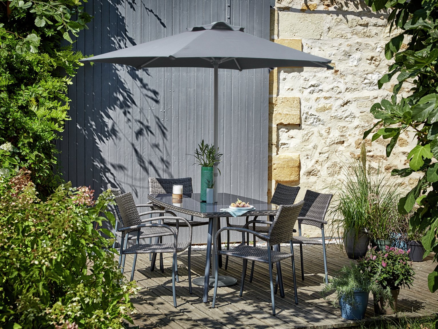 Argos Home Cusco 6 Seater Rattan Effect Patio Set - Grey