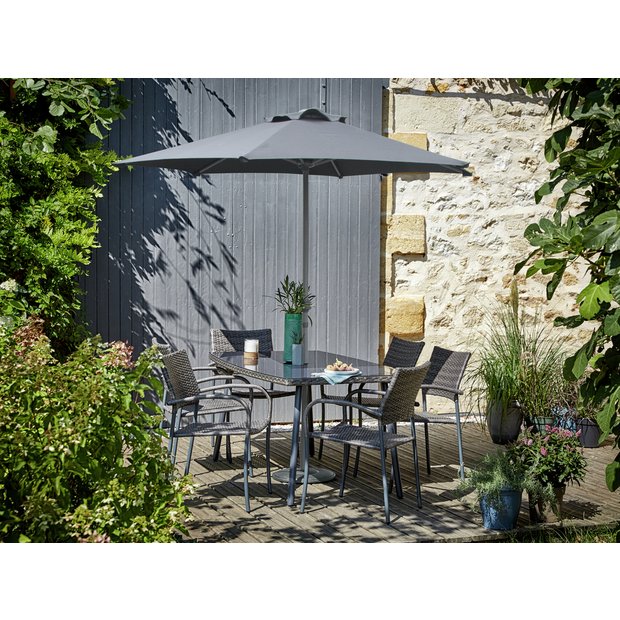 Garden table with parasol hole deals argos