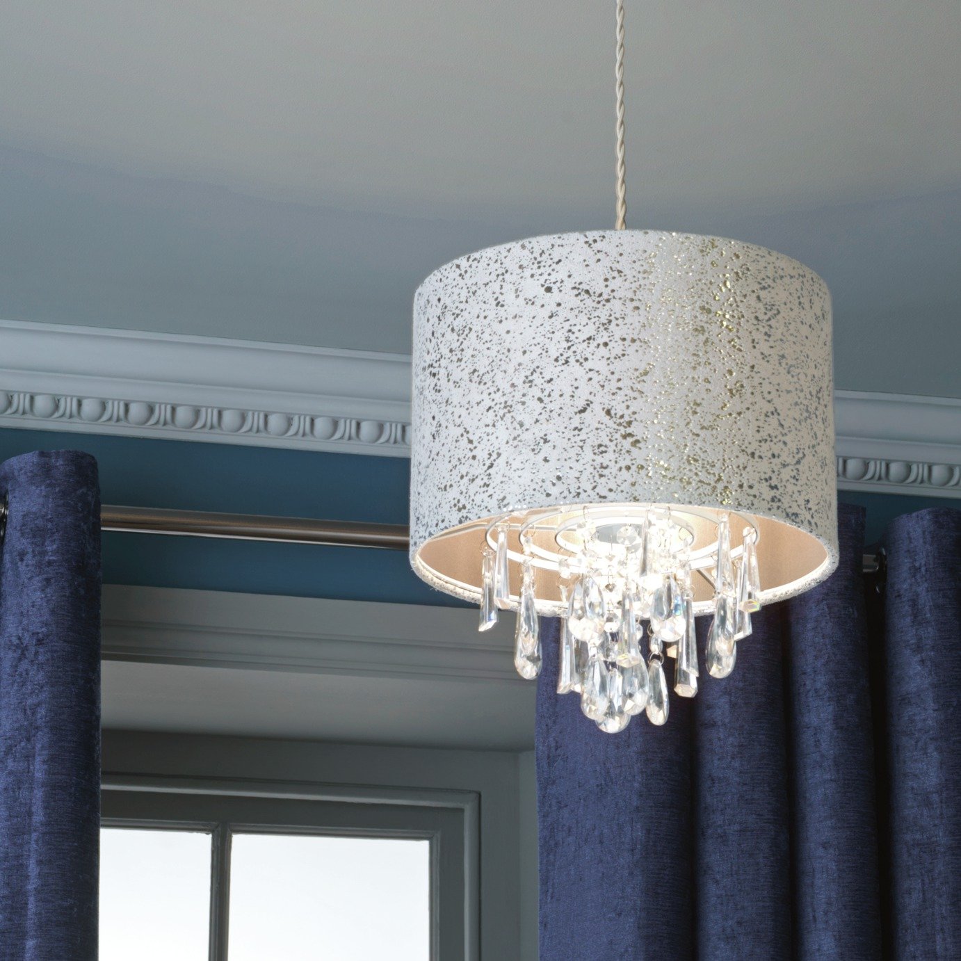 Argos Home Suede Beaded Lampshade - 30cm