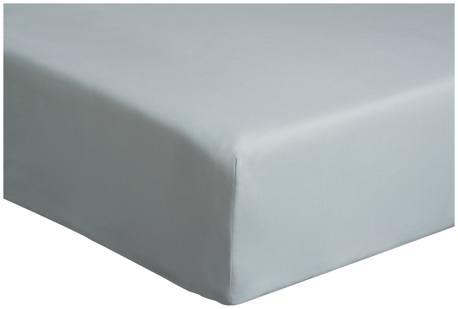 Habitat Cotton Rich 180 TC Plain Duck Egg Fitted Sheet- King