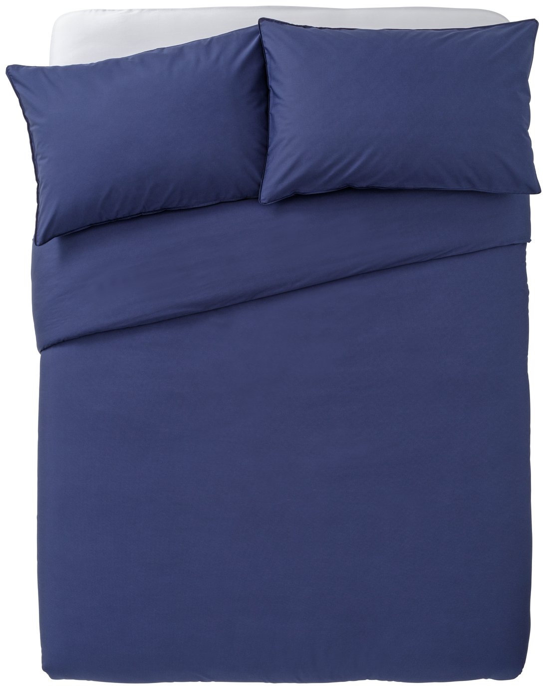 Habitat Cotton Rich 180 TC Plain Navy Bedding Set - King