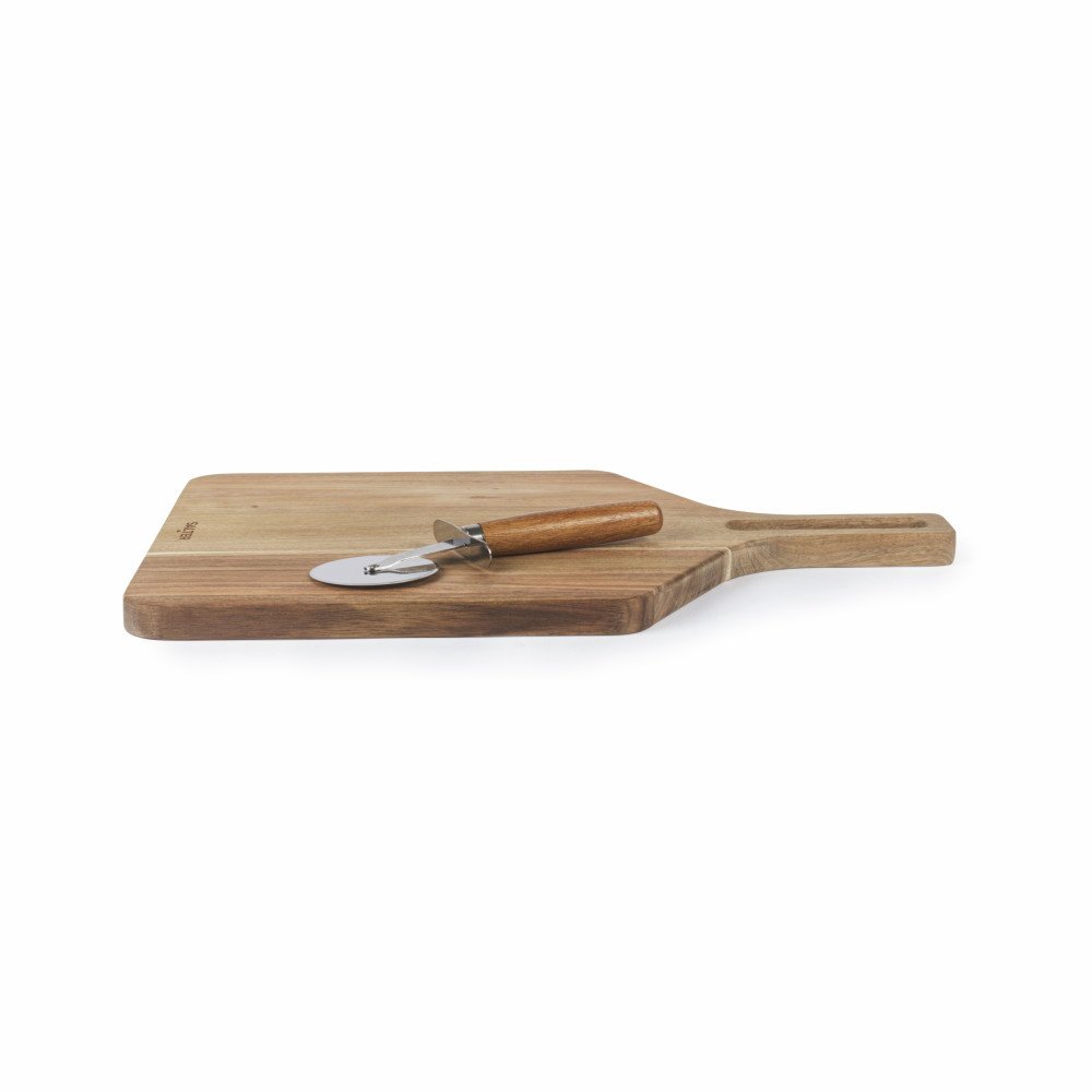 Salter Toronto Acacia Wood Pizza Board & Cutter Set