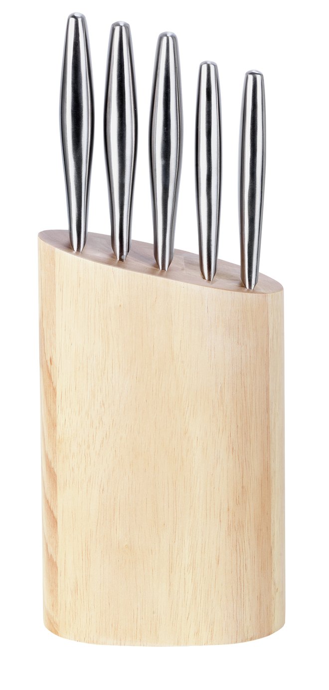 Argos Home 5 Piece Stainless Steel Knife Block Set