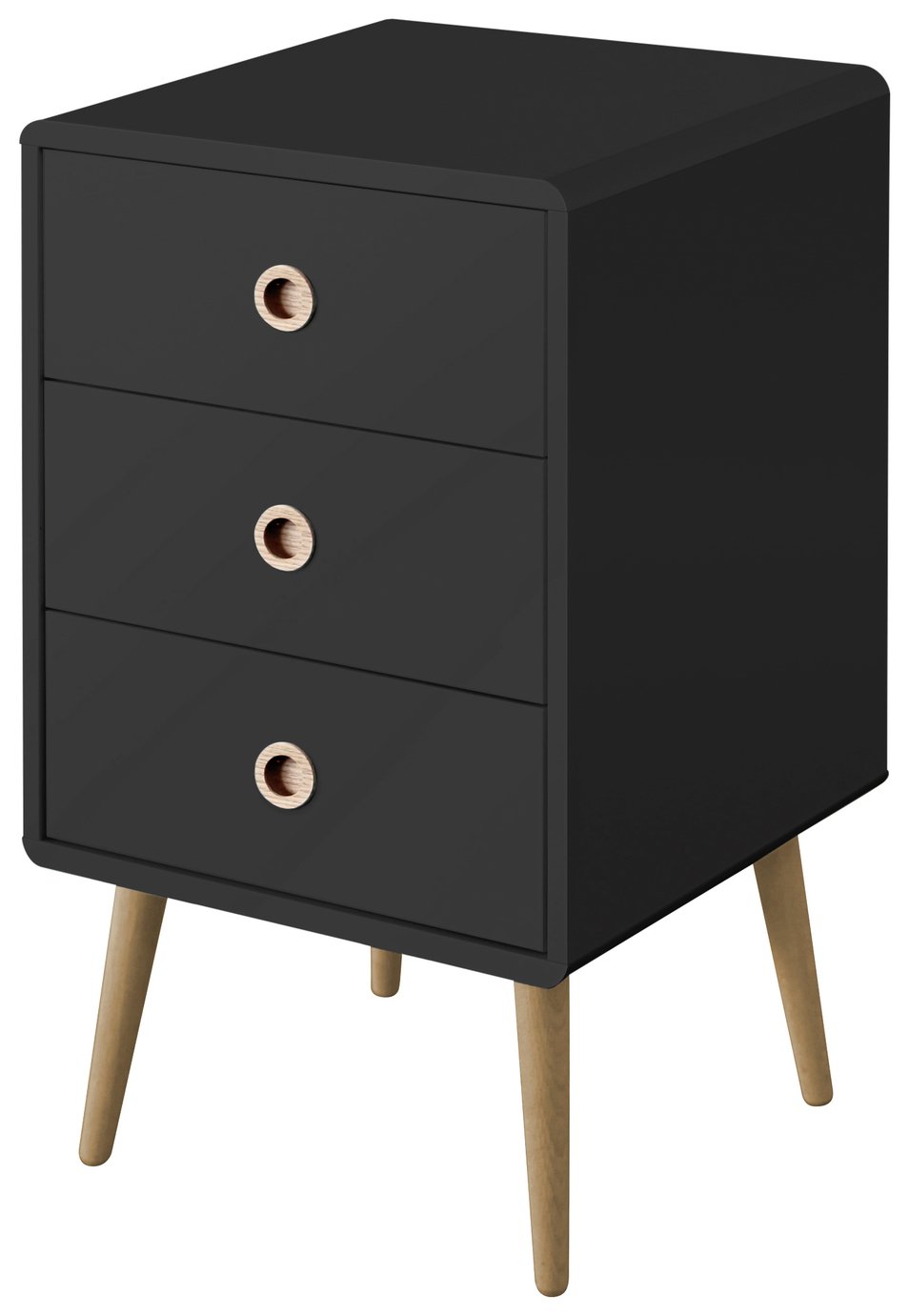 black bedside table