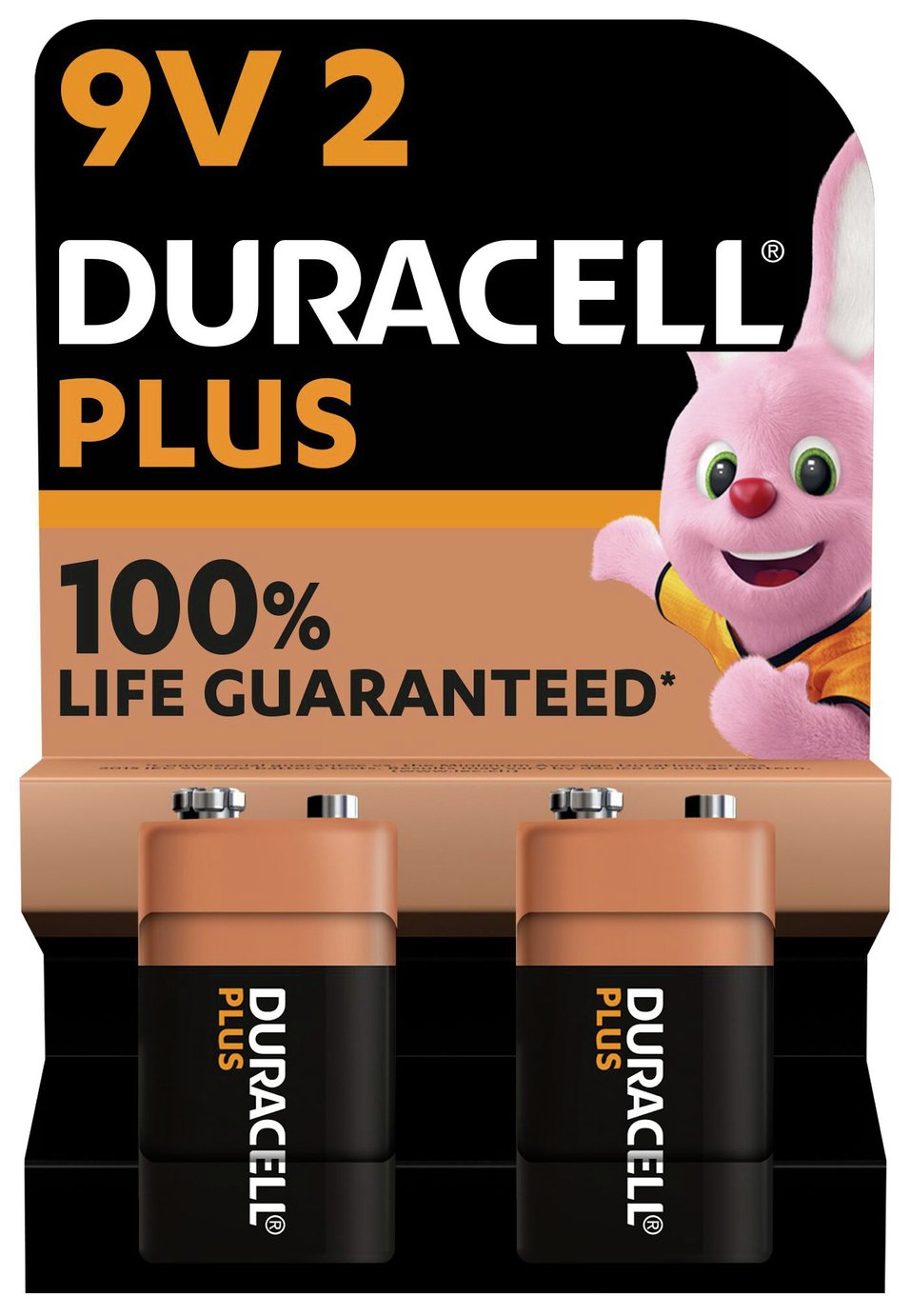 Duracell Plus Alkaline 9V Batteries - Pack of 2