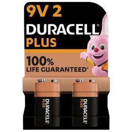 Duracell Plus Alkaline 9V Batteries - Pack of 2