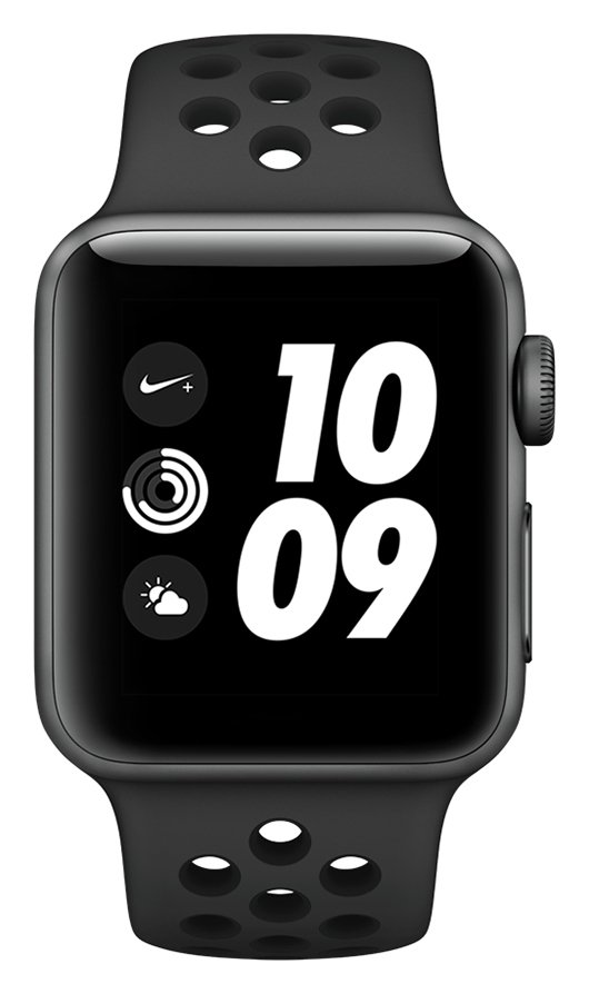 Buy Apple Watch Nike+ S3 2018 GPS 38mm - Grey Alu / Black Band | Fitness  and activity trackers | Argos