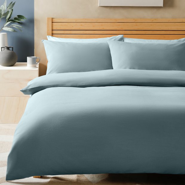 Buy Habitat Cotton Rich 180 TC Plain Duck Egg Bedding Set Single Duvet cover sets Argos