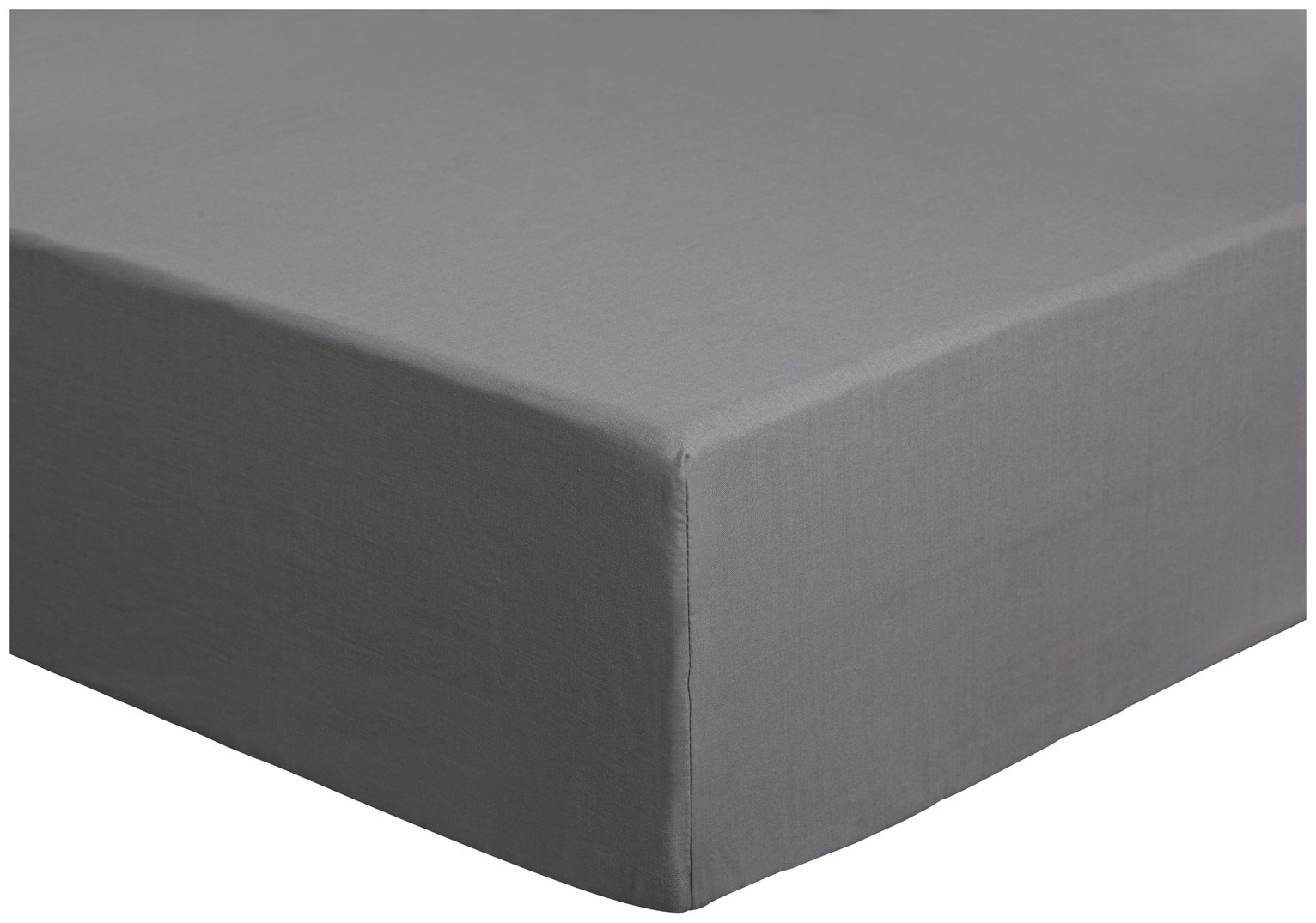 Habitat Easycare Plain Flint Grey Fitted Sheet - Double