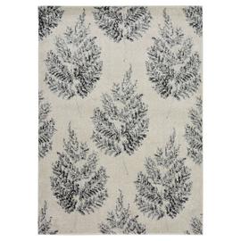 Melrose Villa Leaf Print Flatweave Rug - Grey