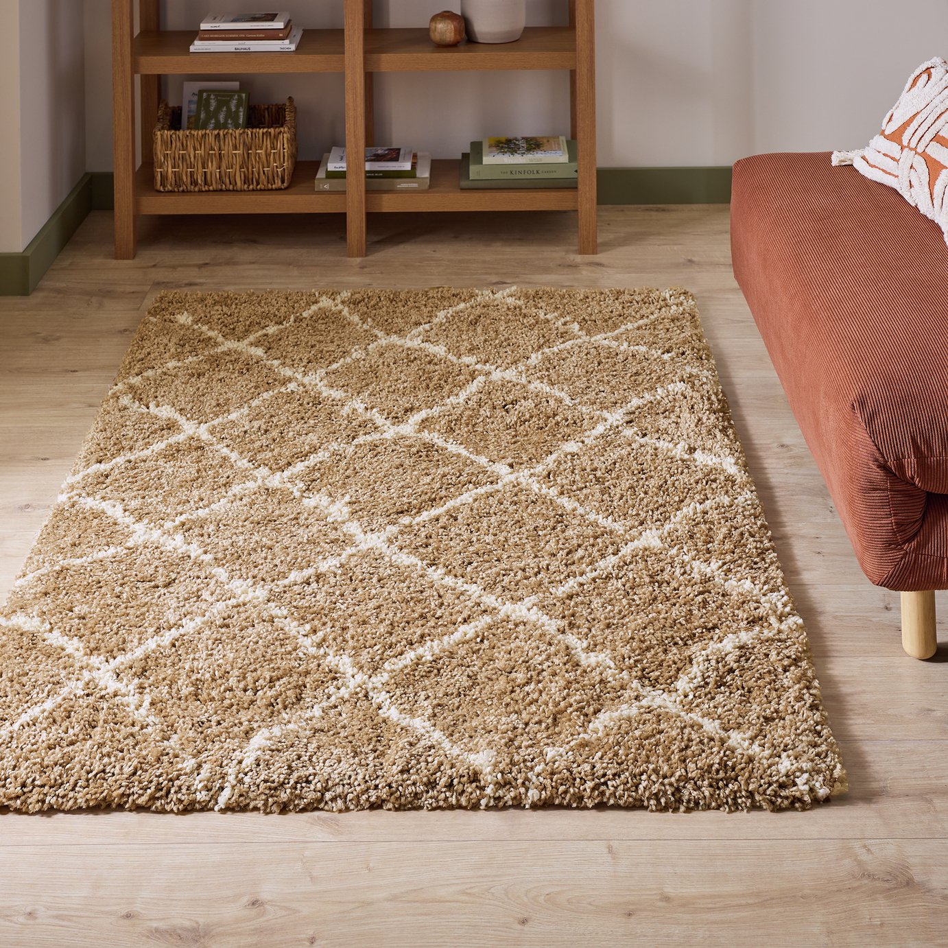 Argos Home Natural Diamond Tufted Rug - 160x230cm