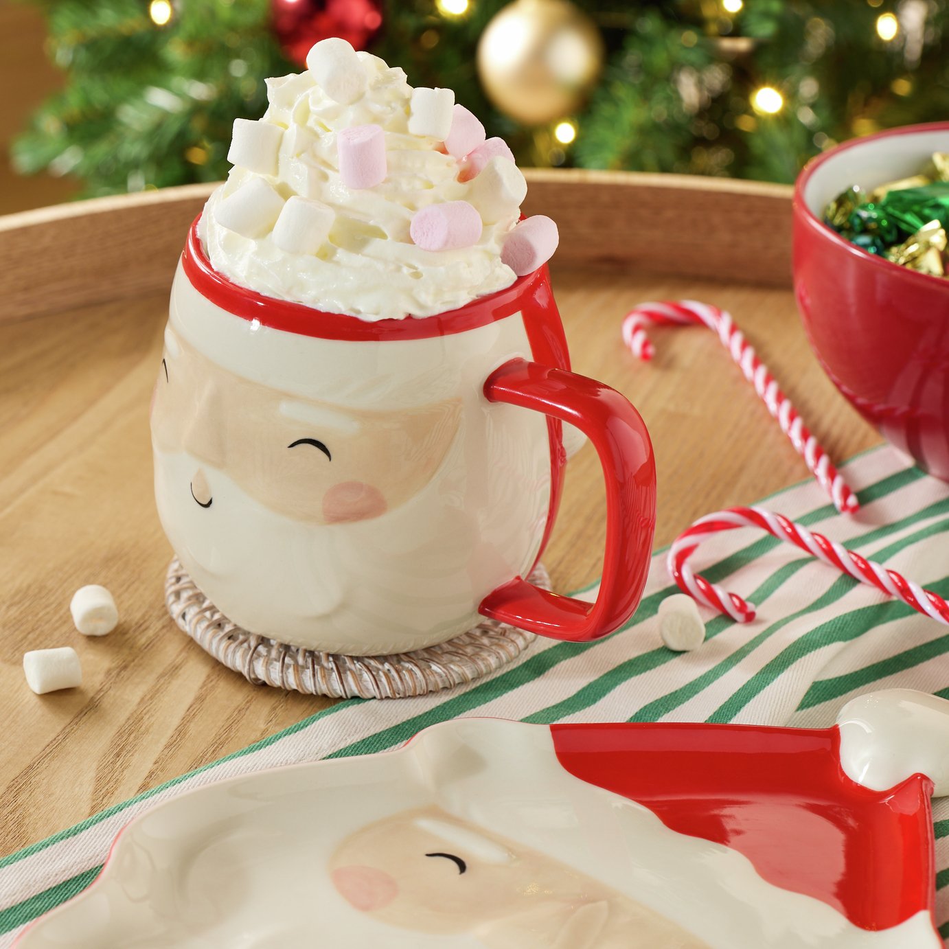 Argos Home Santa Stoneware Mug - Red