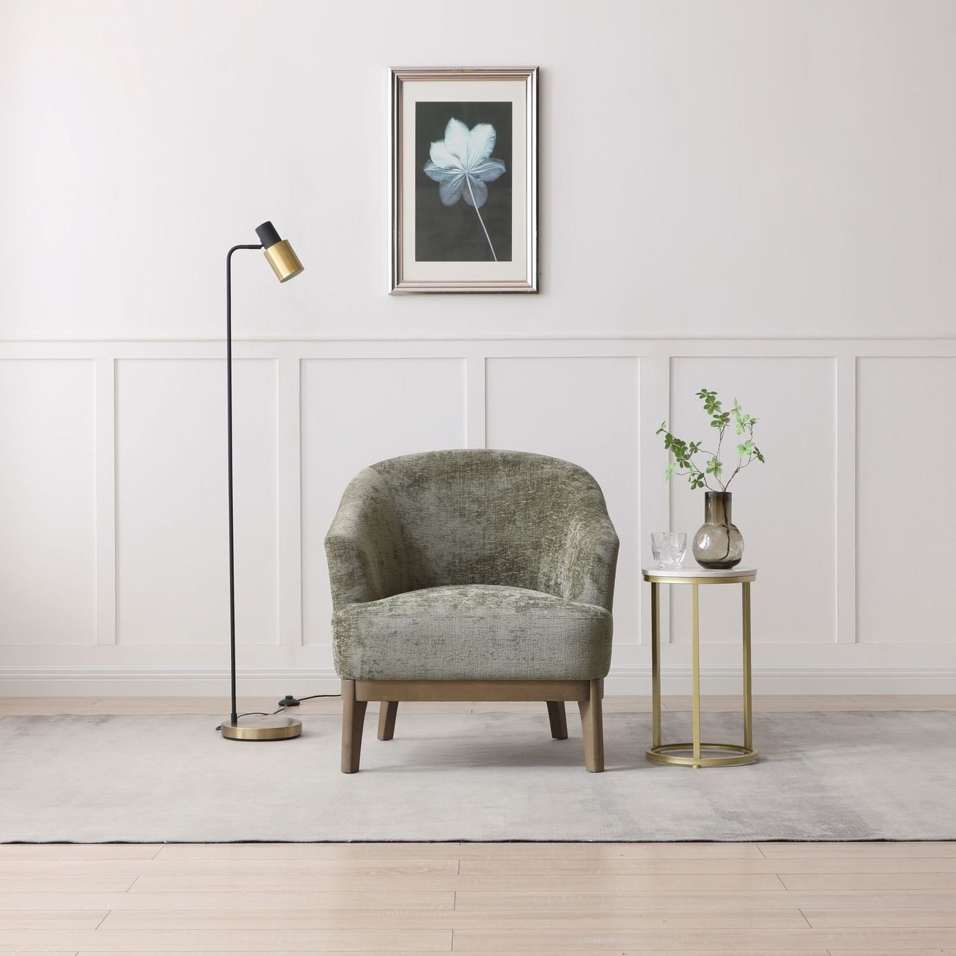 Kyoto Ella Fabric Tub Chair - Olive