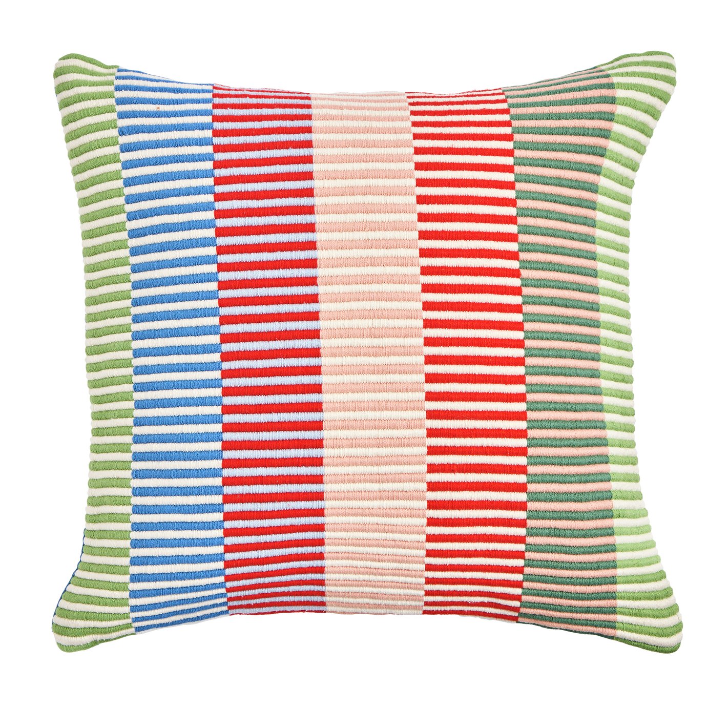 Habitat Bright Stripes Woven Cushion Blue - 43x43cm