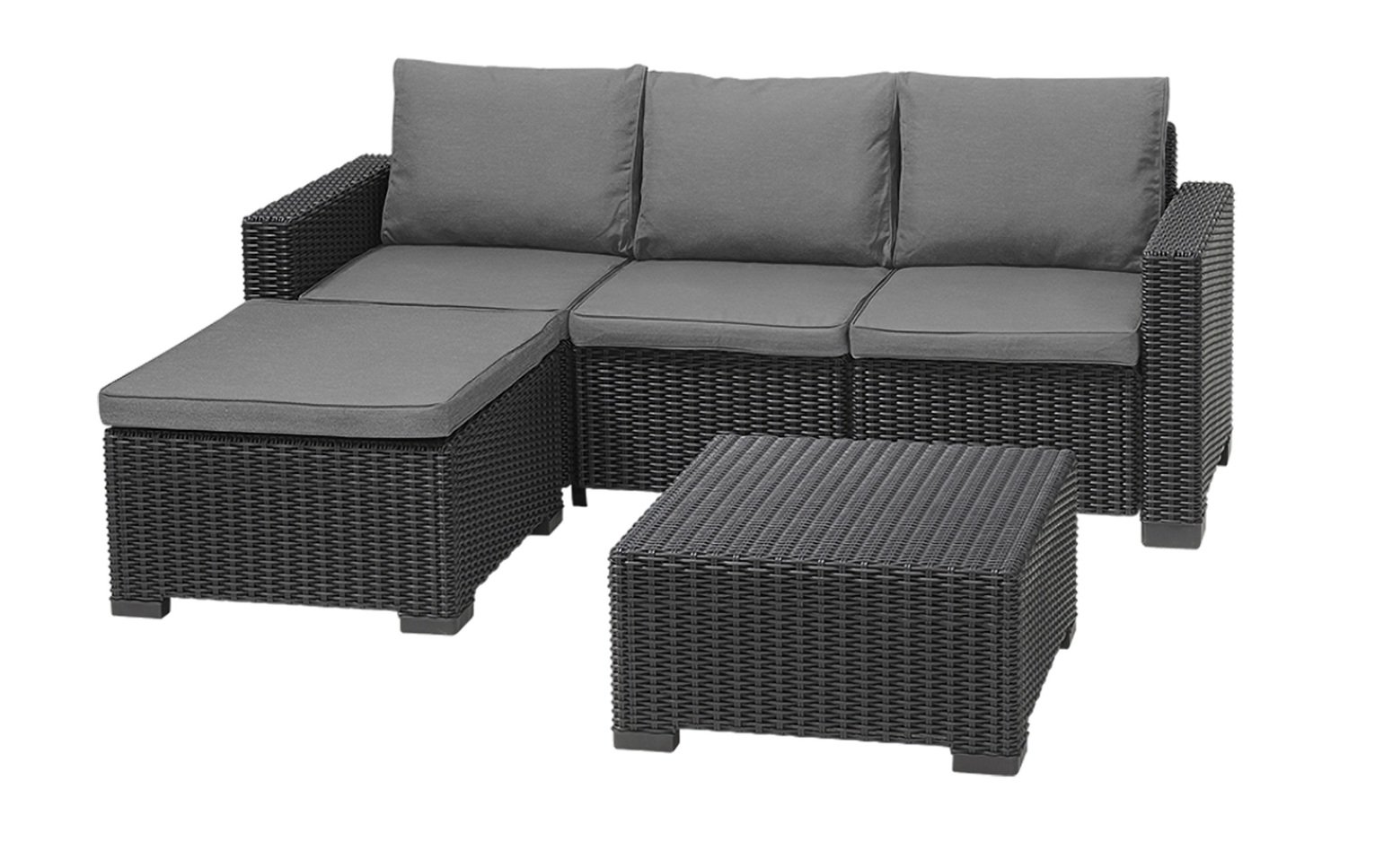 Keter California 3 Seater Resin Sofa Set - Grey