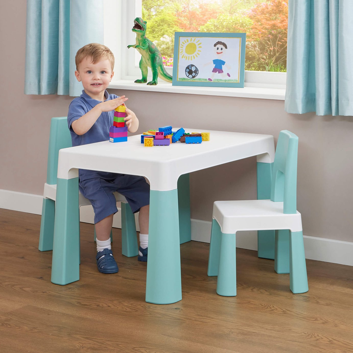 Liberty House Toys Kids Height Adjustable Table & 2 Chairs