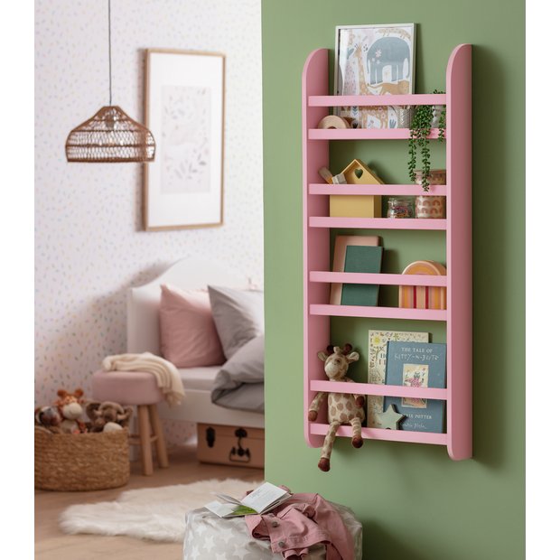 Buy Habitat Kids Scandinavia Wall Mounted Bookcase - Pink | Kids bookcases and shelving | Argos