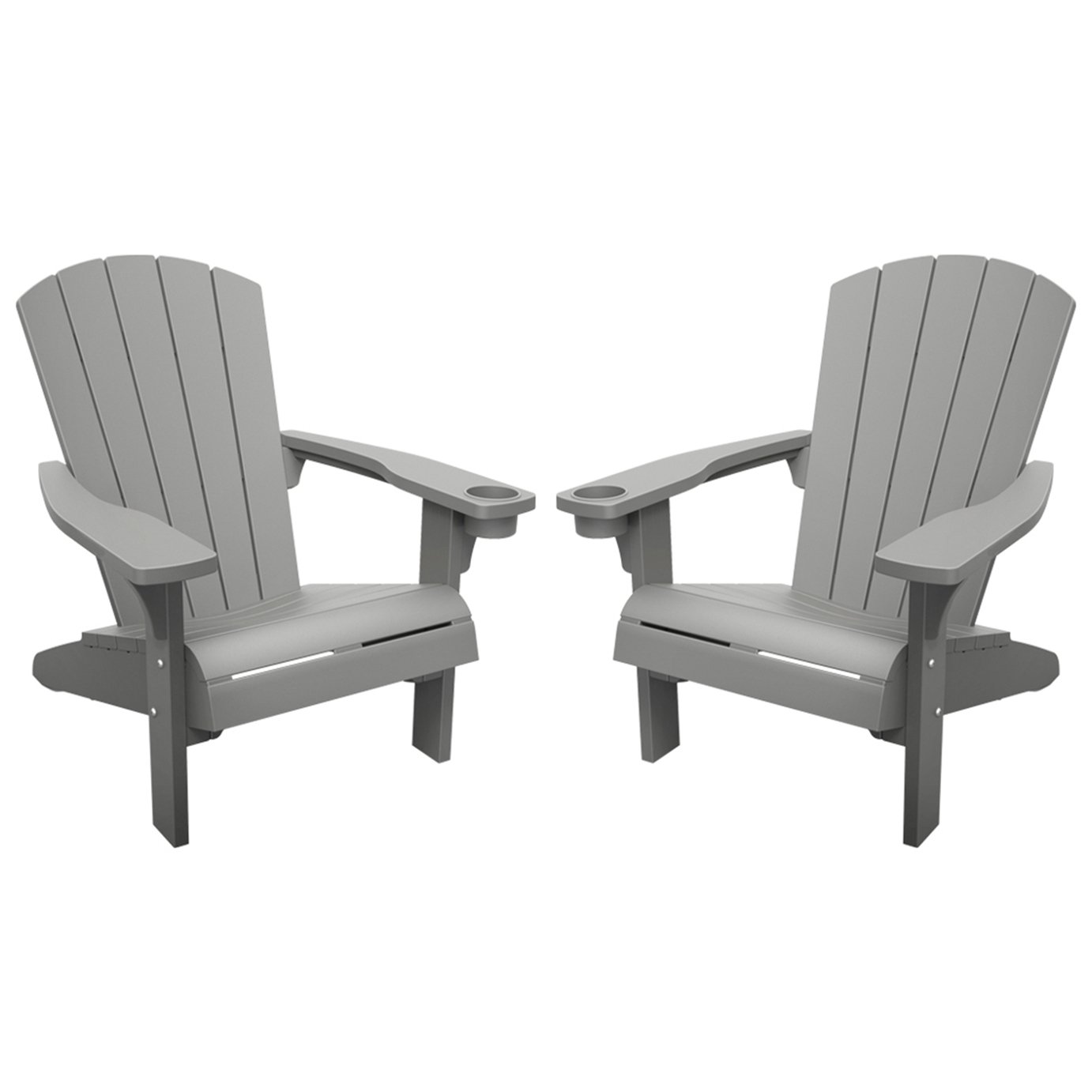 Keter Alpine Adirondack Set of 2 Resin Chair - Grey