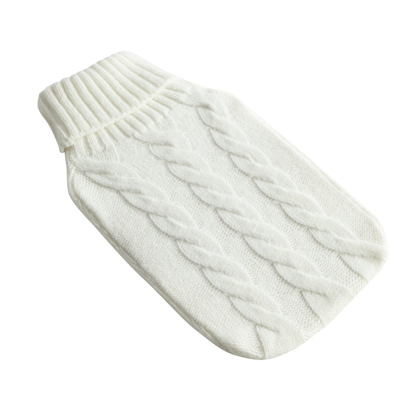 Argos Home White Knitted Autumnal Hot Water Bottle