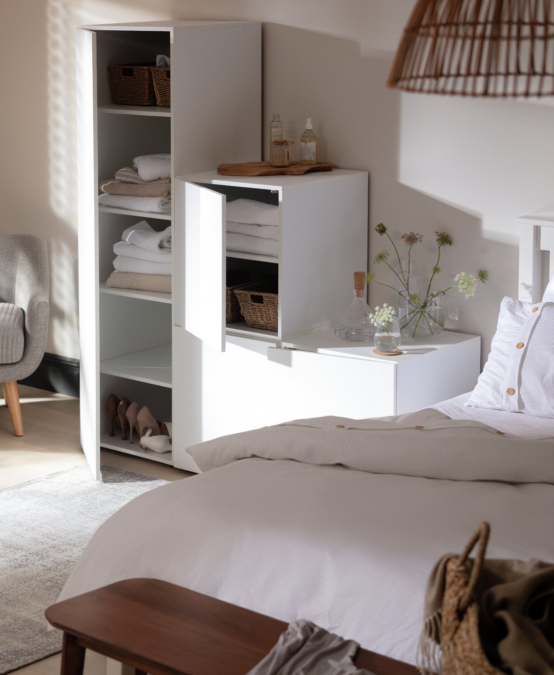 Argos Home Malibu Stepped Small Storage Wardrobe - White