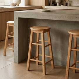 Maison Selby Hevea Wood Tall Bar Stool - Natural