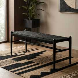 Fifty Five South Cebu Solid Wood Bench - Black