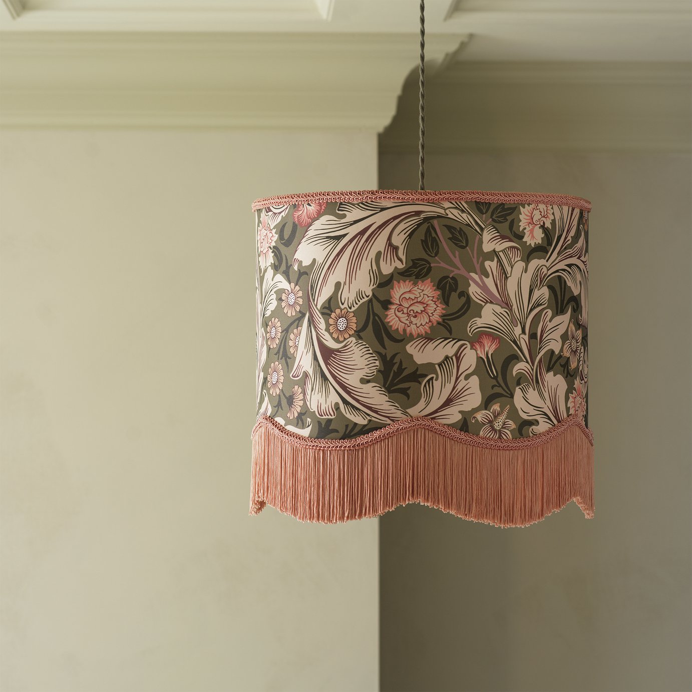 Habitat x Morris & Co. Leicester Tasselled Easy Fit Lampshade - 40cm