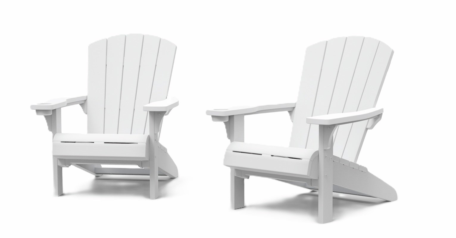 Keter Alpine Adirondack Set of 2 Resin Chair - White