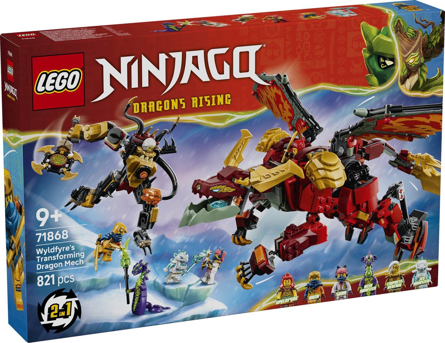 LEGO NINJAGO Wyldfyre's Transforming Dragon Mech Toy 71868 PREORDER