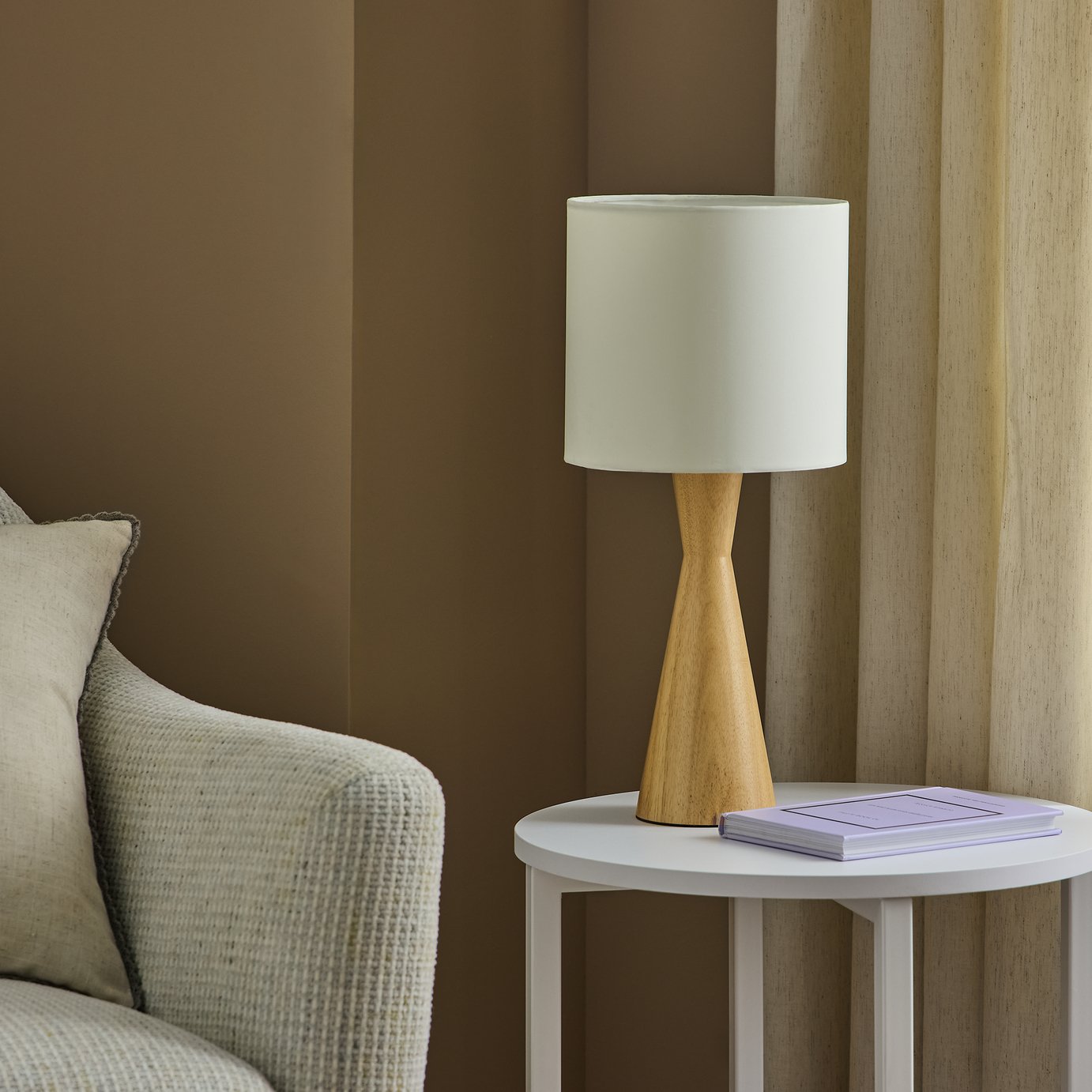 Argos Home Drum Ivory Easy Fit Lampshade - 20cm