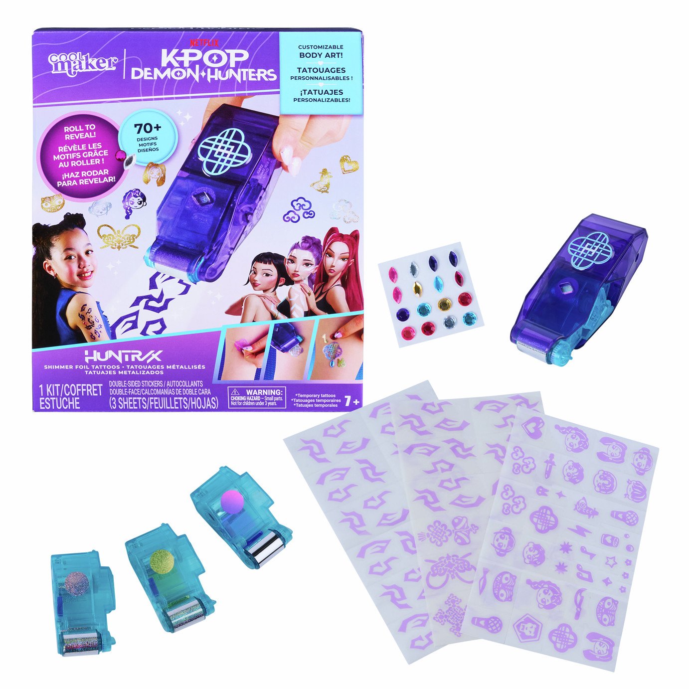 Cool Maker Kpop Demon Hunters Shimmer Foil Tattoo Set