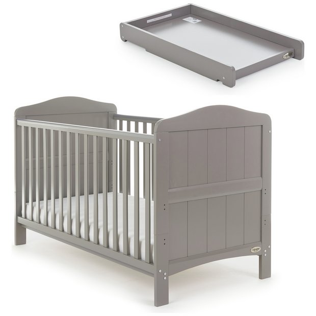 Buy Obaby Whitby Cot Bed Cot Top Changer Taupe Grey Cots