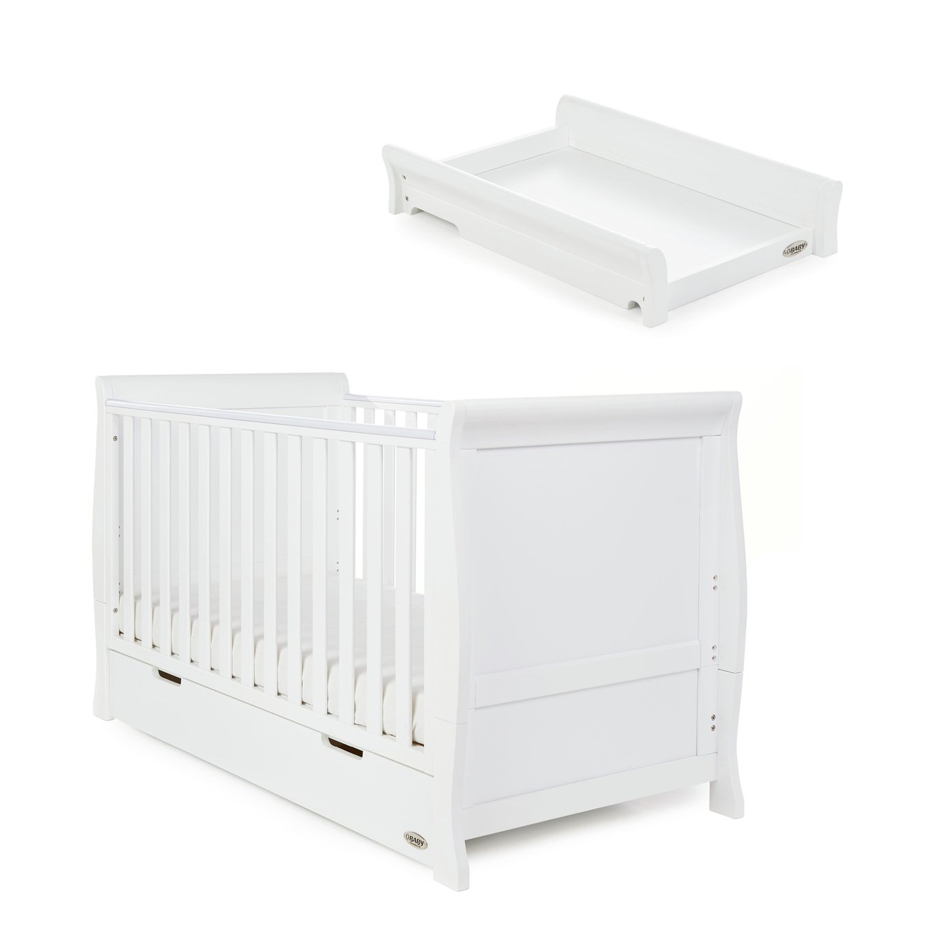 obaby cot top changer white