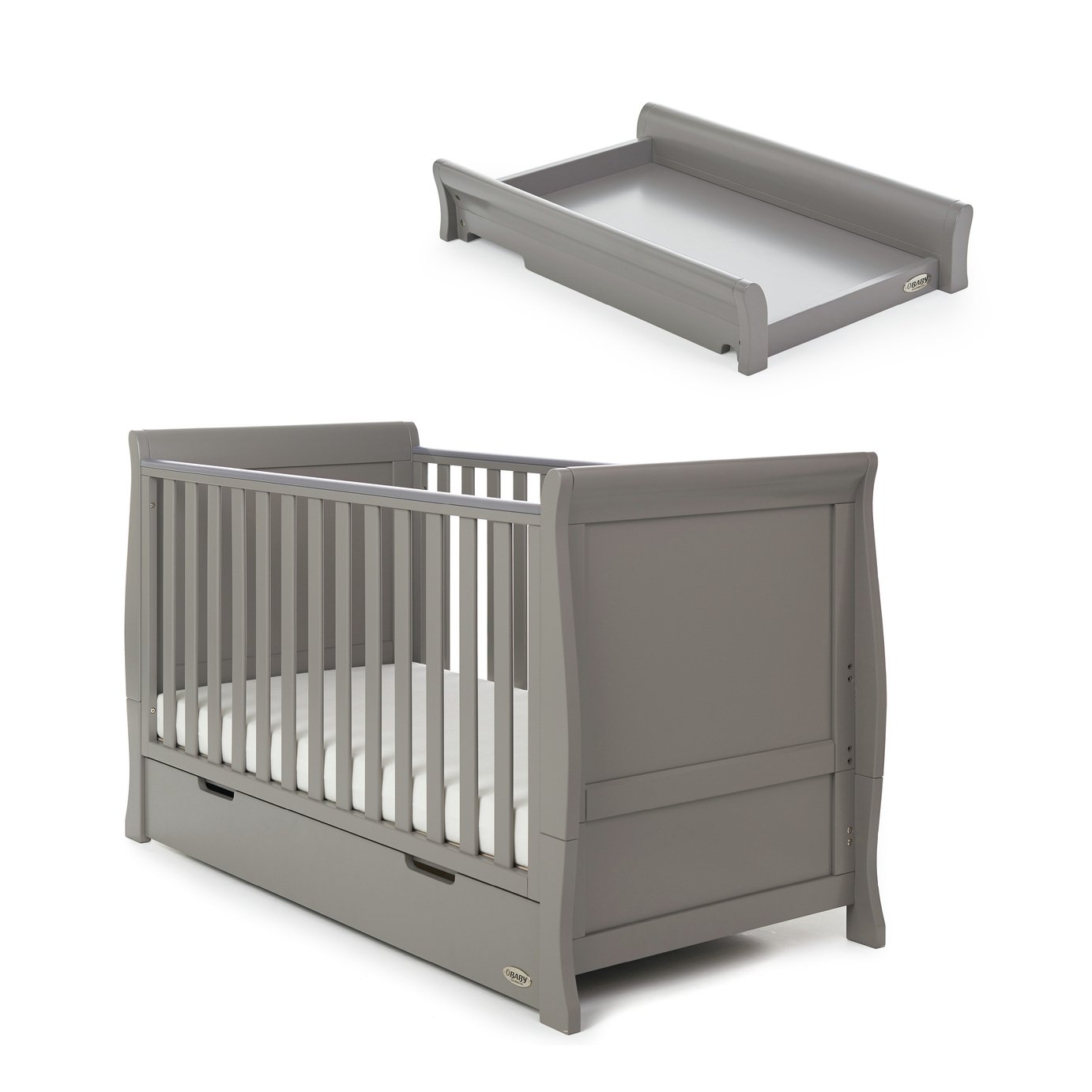 cot bed with mattress and top changer