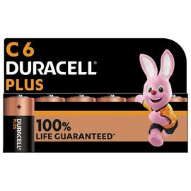 Duracell Plus Alkaline C Batteries - Pack of 6