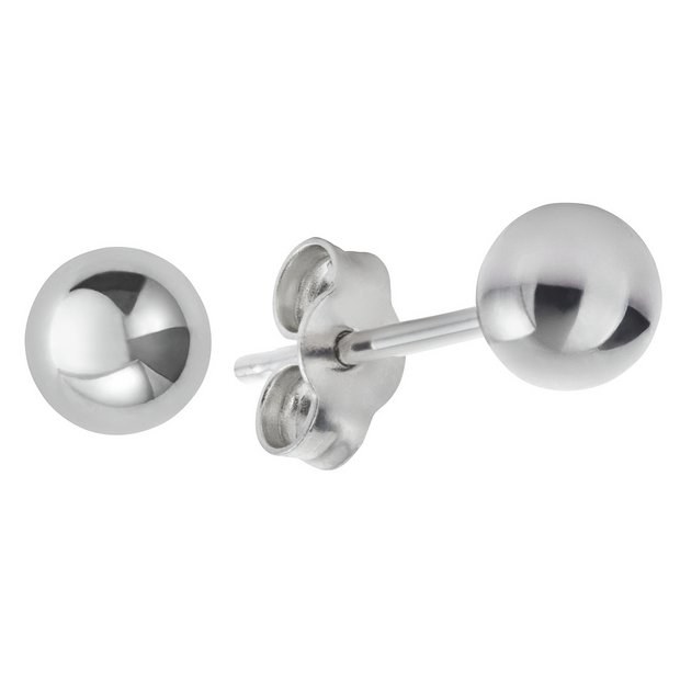 White gold clearance ball earrings