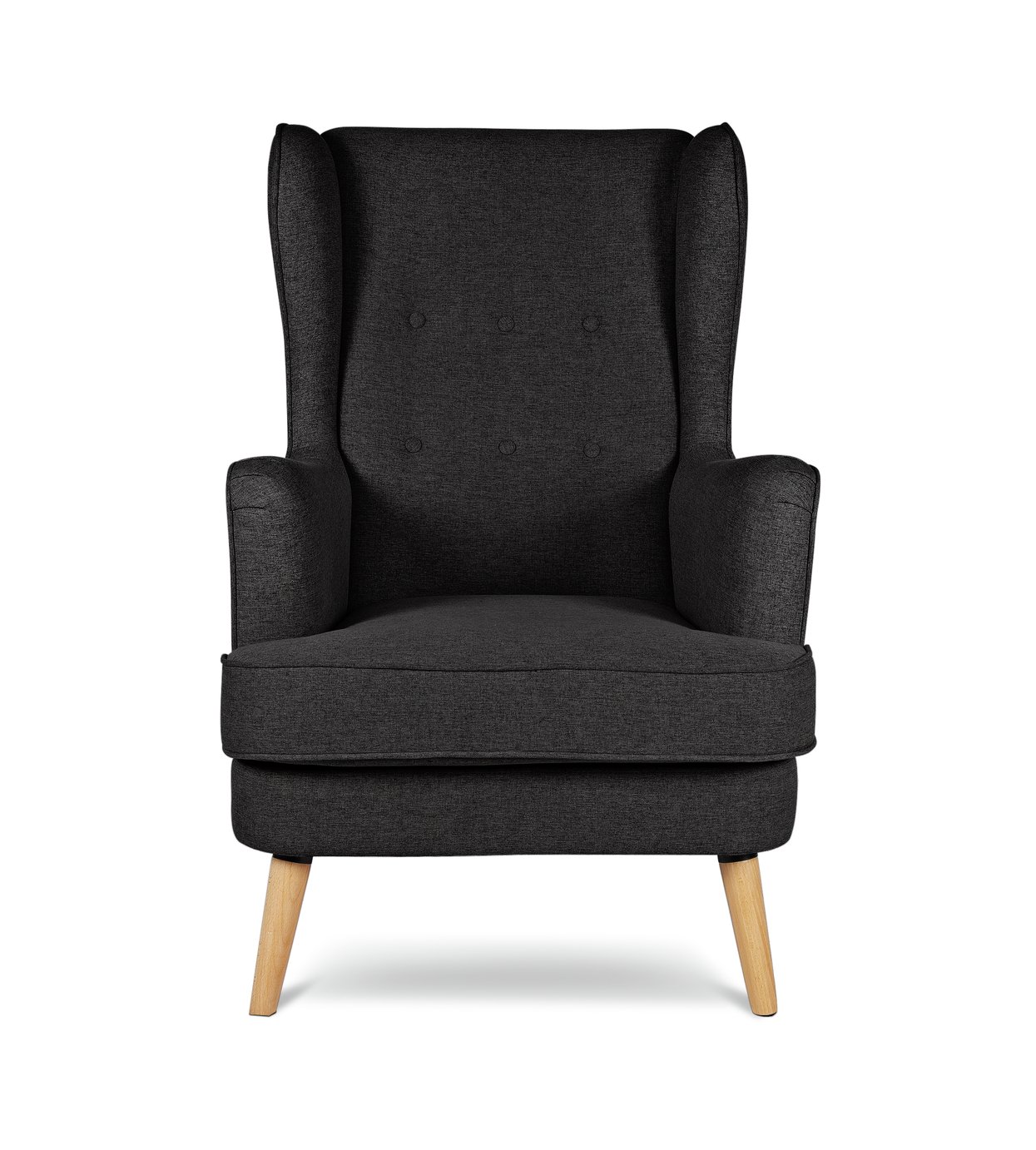 Habitat Callie Fabric Wingback Chair - Charcoal