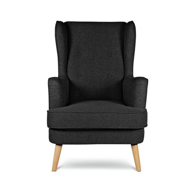 Buy Habitat Callie Fabric Wingback Chair Charcoal Argos