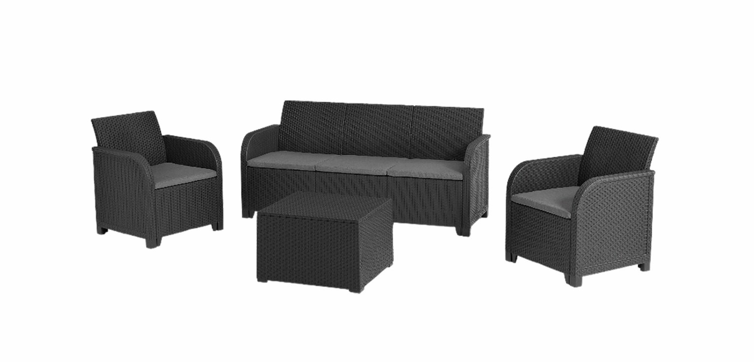 Keter Rosalie 5 Seater Resin Lounge Set - Grey