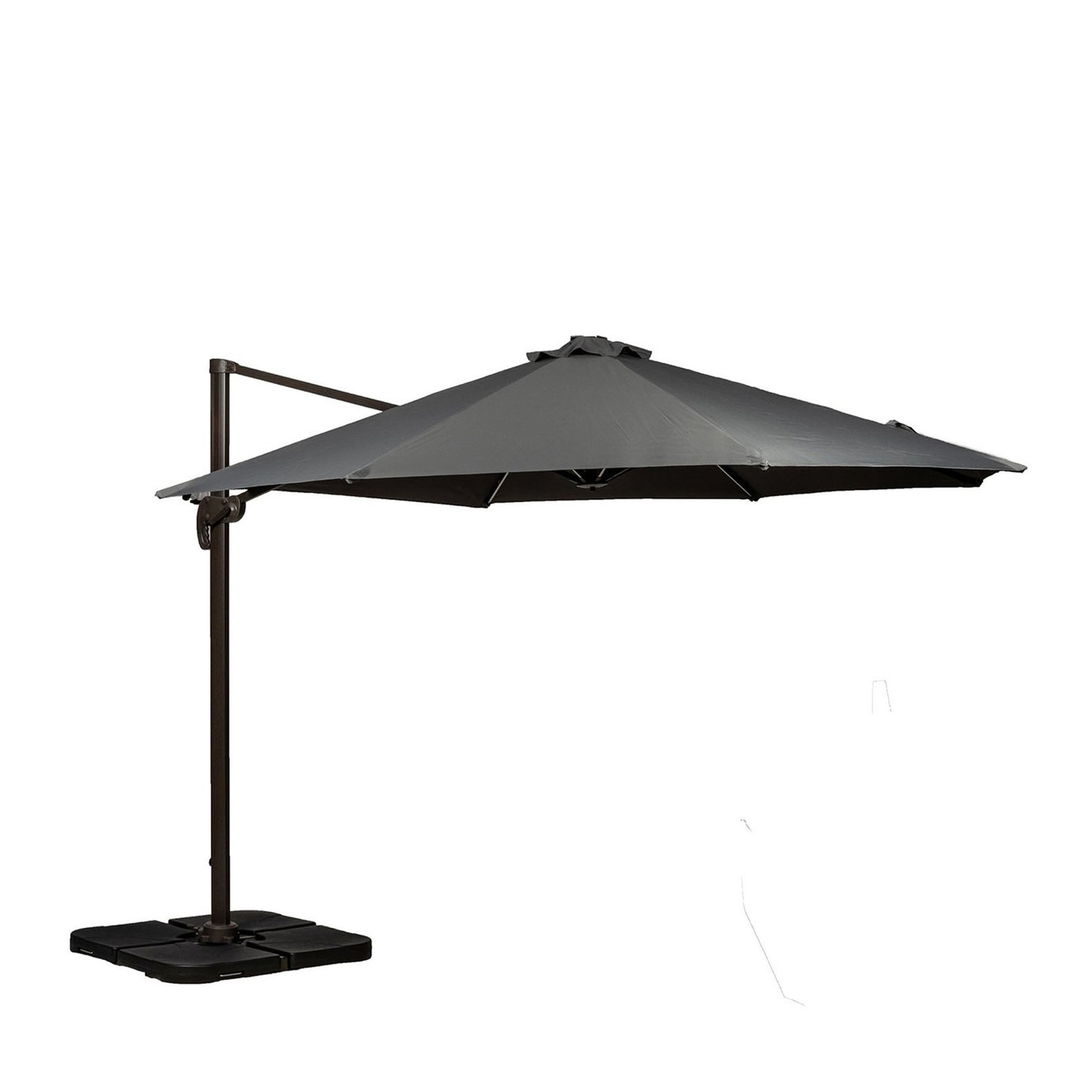 Royalcraft 3.5m Round Solar LED Cantilever Garden Parasol - Grey