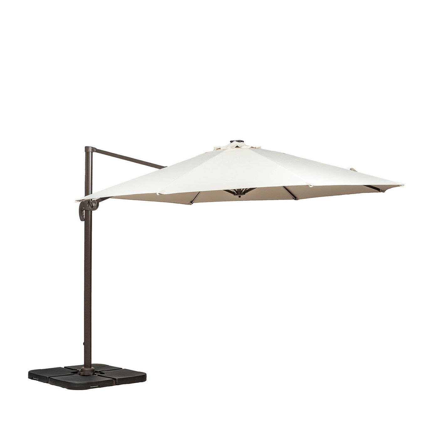 Royalcraft 3.5m Round Solar LED Cantilever Garden Parasol - Ivory
