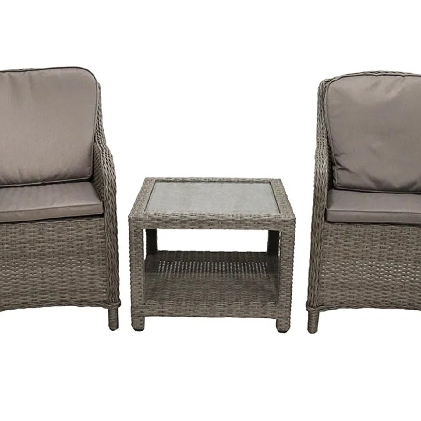 Royalcraft 2 Seater Square Rattan Imperial Companion Set - Grey
