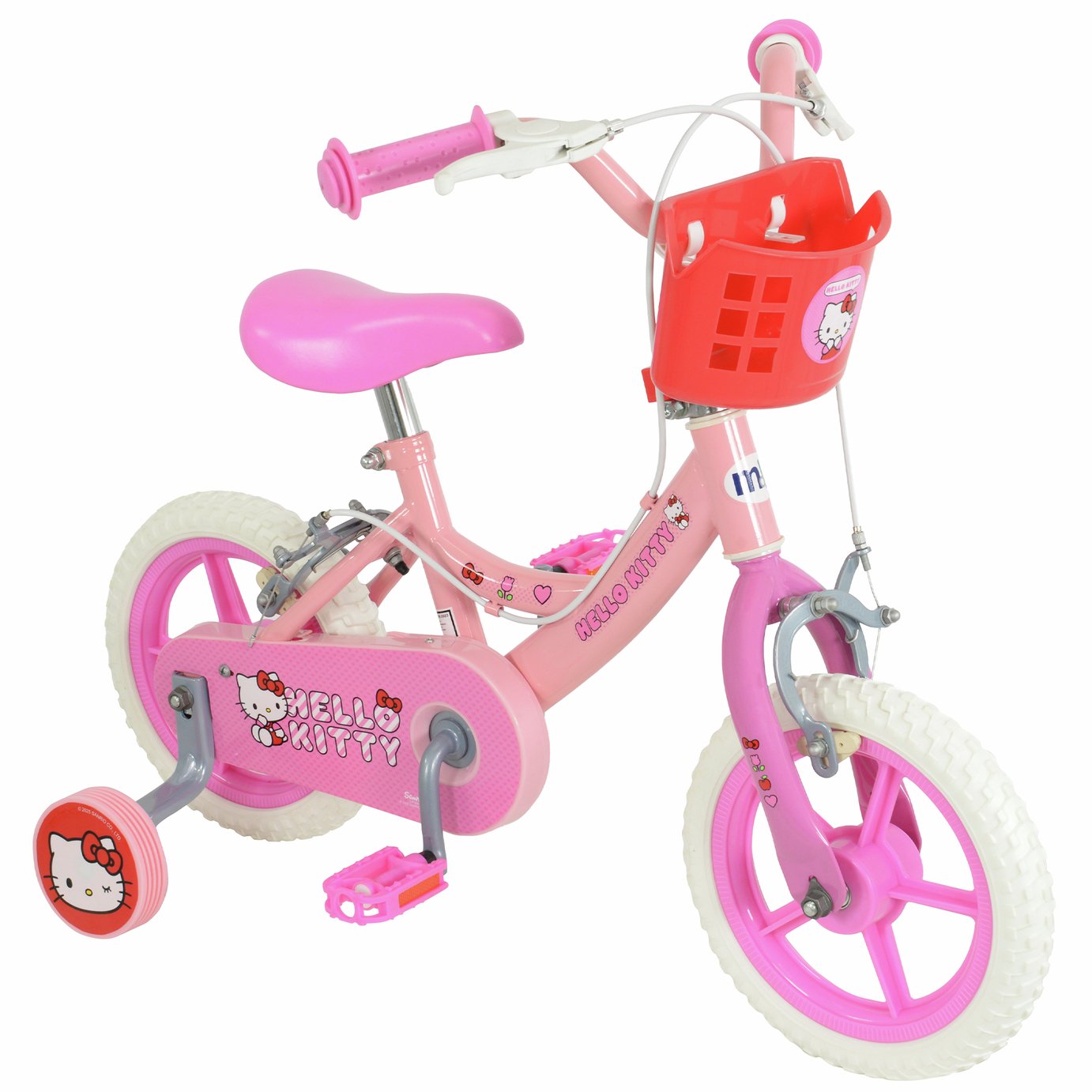 Hello Kitty 12 inch Wheel Size Kids Bike With Basket - Pink